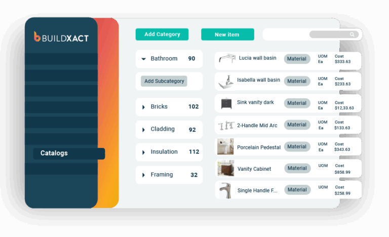 A concept showing how Buildxact serves up live material pricing to builders