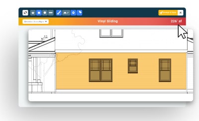 A screen shot of Buildxact’s takeoff tool in action