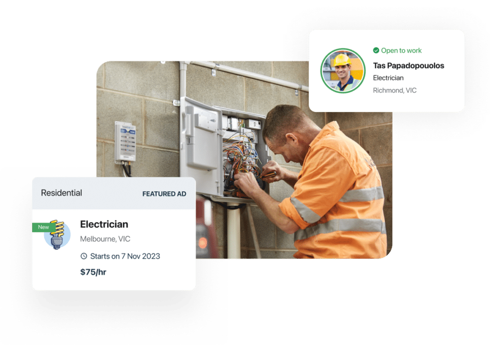 A image of an electrician working on a fuse box