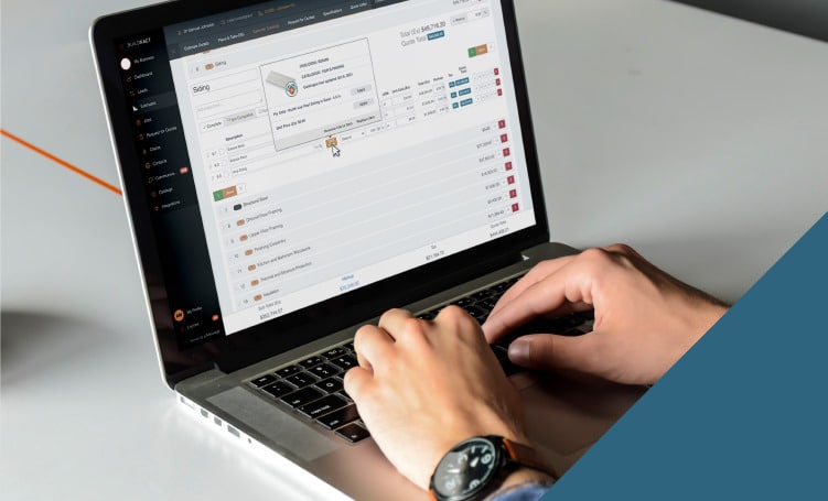 A home builder uses integrated material catalog to create an estimate