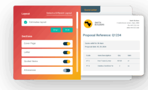 A representation showing how Buildxact generates a customer bid