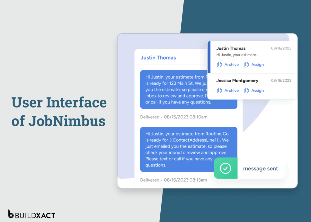 Screenshot showing the UI of JobNimbus
